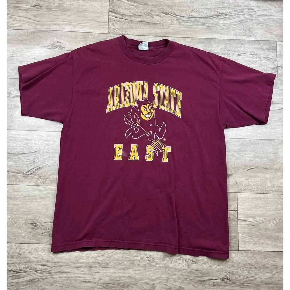 Vintage Arizona State East Sun Devils T-Shirt‎ Men's Size XXL Red Single Stitch - Picture 13 of 13
